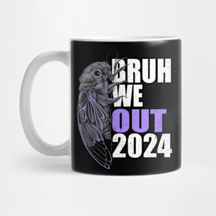 Funny Retro Vintage Bruh We Out Cicada 2024 Teacher Mug